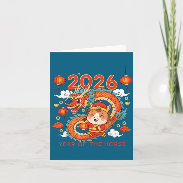 2026 Year Of The Horse Lunar New Year Chinese  Card (Front)