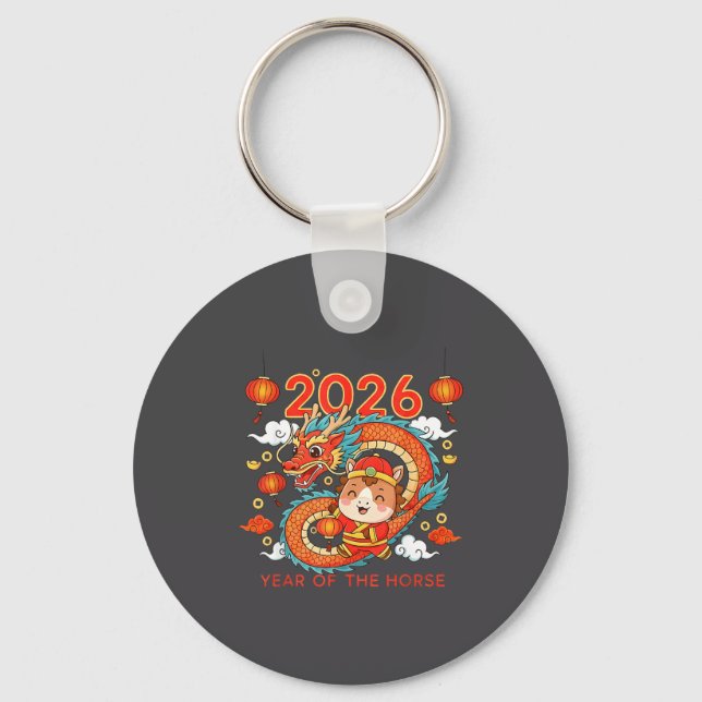 2026 Year Of The Horse Lunar New Year Chinese  Keychain (Front)