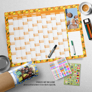 2026 Year Photo Wall Planner Orange With Lemons Poster