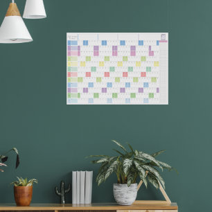 2026 Yearly Planner Printable   Pastel Wall Calend Poster