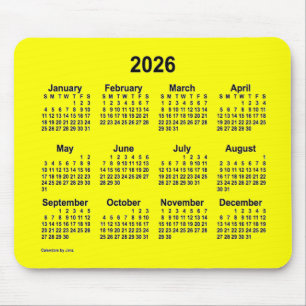 2026 Yellow Calendar by Janz Mouse Pad