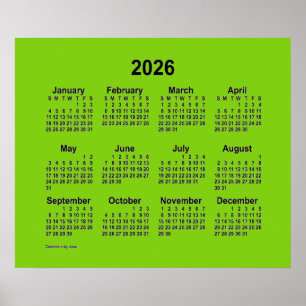 2026 Yellow Green Calendar by Janz Print