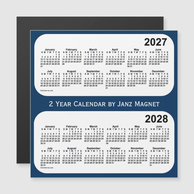 2027-2028 Police Box Blue 2 Year Calendar by Janz (Front/Back)