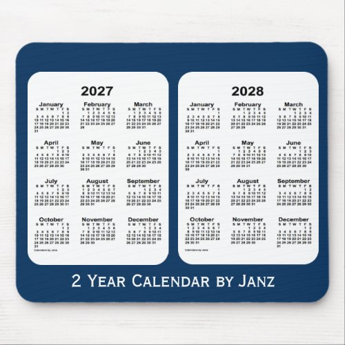 2027_2028 Police Box Blue 2 Year Calendar by Janz Mouse Pad