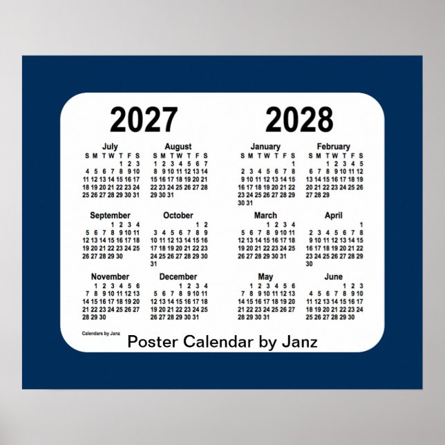 2027-2028 Police Box Blue School Calendar by Janz Poster (Front)