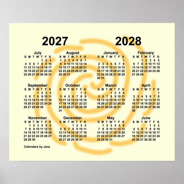 2027-2028 Sunny Days School Year Calendar by Janz Poster (Front)
