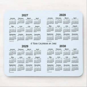 2027-2030 Alice Blue 4 Year Calendar by Janz Mouse Pad