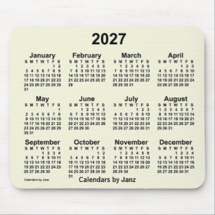 2027 Beige Calendar by Janz Mouse Pad
