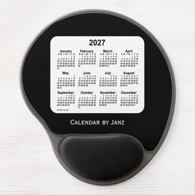 2027 Black and White Calendar by Janz Gel Mousepad (Front)
