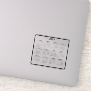 2027 Black and White Calendar Sticker