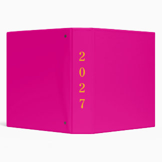 2027 bold bink & gold text 3 ring binder