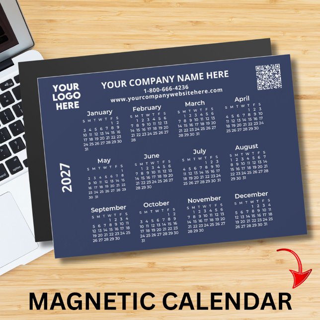 2027 Business Your Logo QR Code Calendar Magnet (Creator Uploaded)