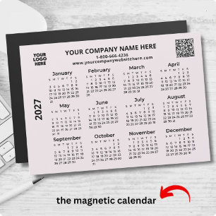 2027 Business Your Logo QR Code Calendar Magnet