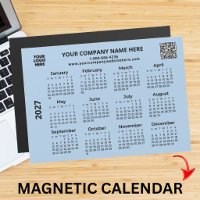 2027 Business Your Logo QR Code Calendar Magnet