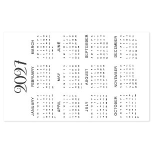 2027 Calendar #1 Four Rows, Three Columns Self-inking Stamp