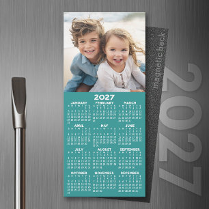 2027 Calendar 1 Photo Collage - Can Edit aqua
