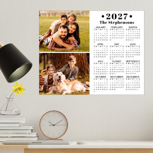 2027 Calendar 2 Photos Personalized Poster