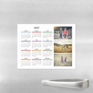 2027 calendar 3 photos simple modern yearly desk magnetic dry erase sheet
