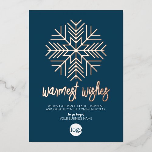 2027 Calendar Business Greeting Warmest Wishes Foil Holiday Card
