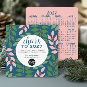 2027 Calendar Business Greeting with Logo - Cheers Holiday Card