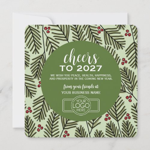 2027 Calendar Business Logo - Branches Cheers Holiday Card