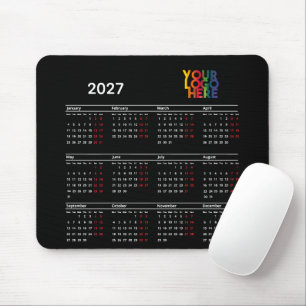2027 Calendar Business Logo Corporate Office  Mouse Pad