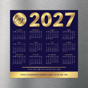 2027 Calendar Business Logo Navy & Gold Corporate
