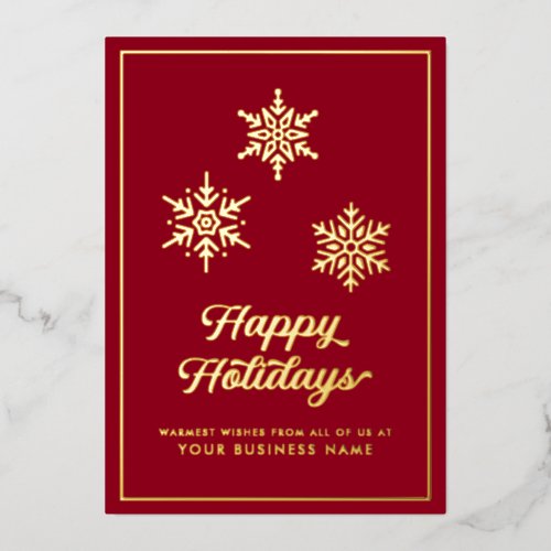 2027 Calendar Business Logo QR Code Happy Holidays Foil Holiday Card