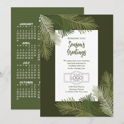 2027 Calendar - Business Logo Season's Greetings Holiday Card