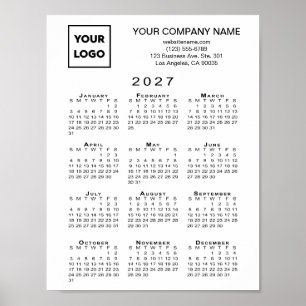 2027 Calendar Business Logo Text Poster