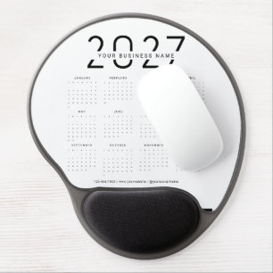 2027 Calendar Business Name Corporate Gel Mouse Pad