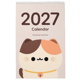 2027 Calendar Cat