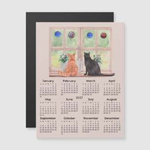 2027 Calendar Cats in the Window Calendar Magnet
