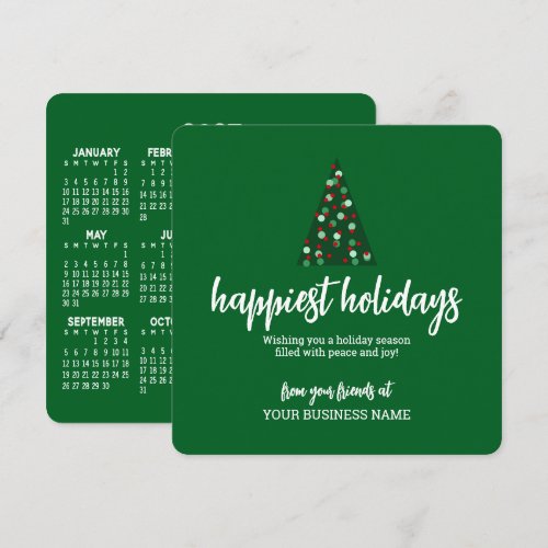 2027 Calendar Christmas Tree Modern Business Logo Holiday Card
