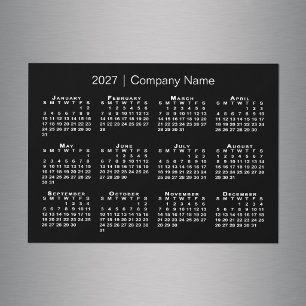 2027 Calendar Company Name Black Magnet