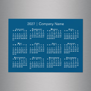 2027 Calendar Company Name Blue Magnet
