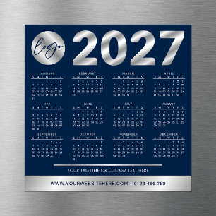 2027 Calendar Corporate Company Logo Navy & Silver