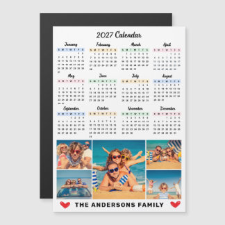 2027 Calendar Custom Photo Collage Magnet