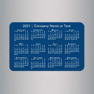 2027 Calendar Custom Text Blue Magnet