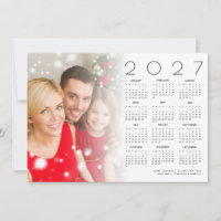2027 Calendar Family Photo Overlay Merry Christmas