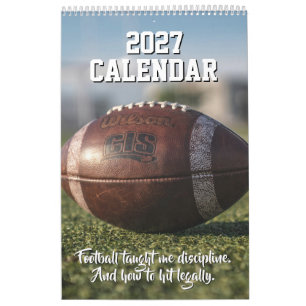 2027 Calendar Football Player Funny Motivational