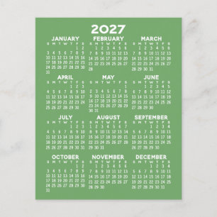 2027 Calendar - Full Year Basic - Flat Sheet Paper