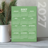 2027 Calendar - Full Year Basic - Flat Sheet Paper