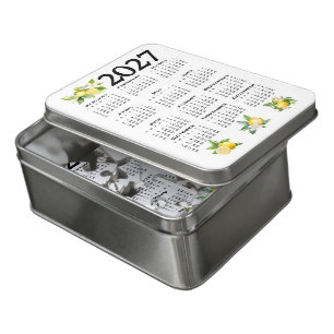 2027 Calendar Italian Style Lemons White Jigsaw Puzzle