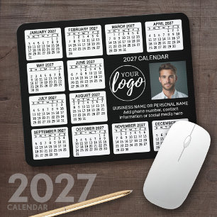 2027 Calendar - logo, photo business Mouse Pad