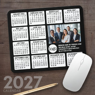 2027 Calendar - logo, photo business Mouse Pad