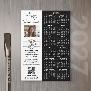 2027 Calendar MAGNET - logo, QR Code, Photo Plus