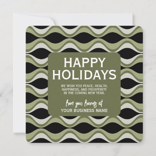 2027 Calendar - MCM Olive Green Black - Business Holiday Card