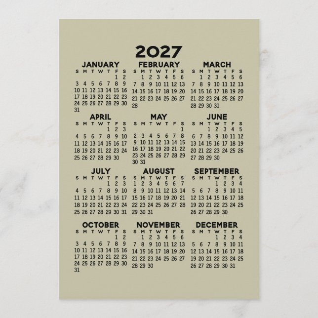 2027 Calendar - MCM Pattern on Back Program (Front)