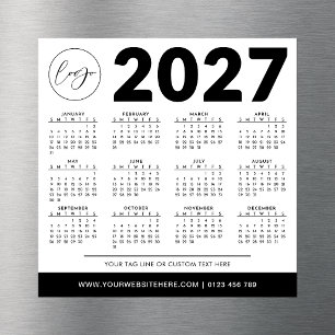 2027 Calendar Minimalist Modern Simple Custom Logo